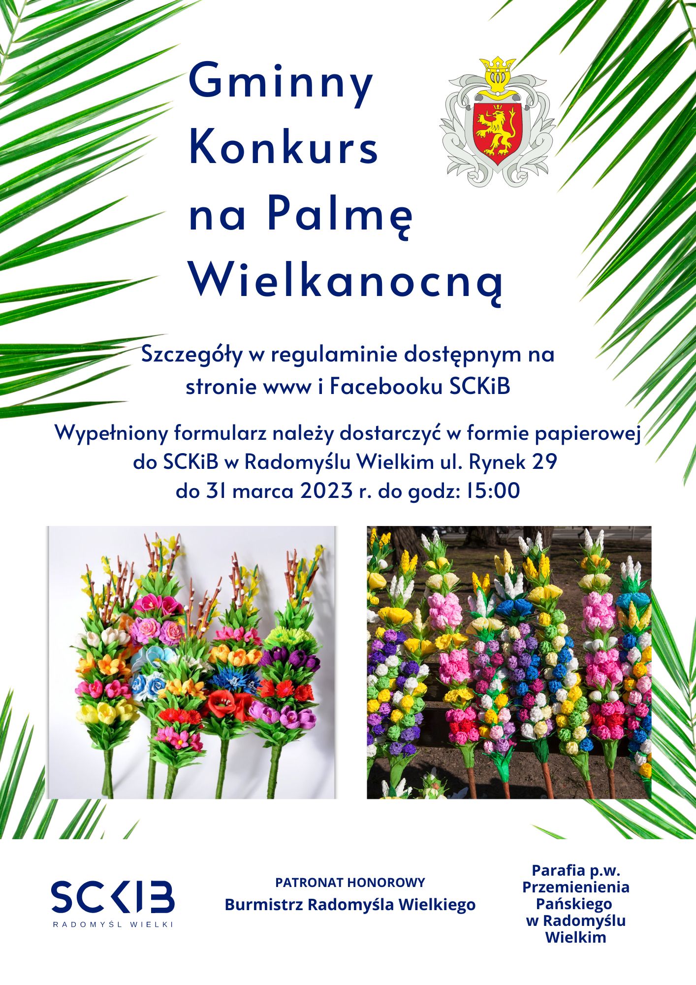 Plakat Gminnego Konkursu na Palmę Wielkanocną.