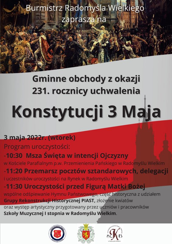 Plakat gminnych obchodów Konstytucji 3 Maja