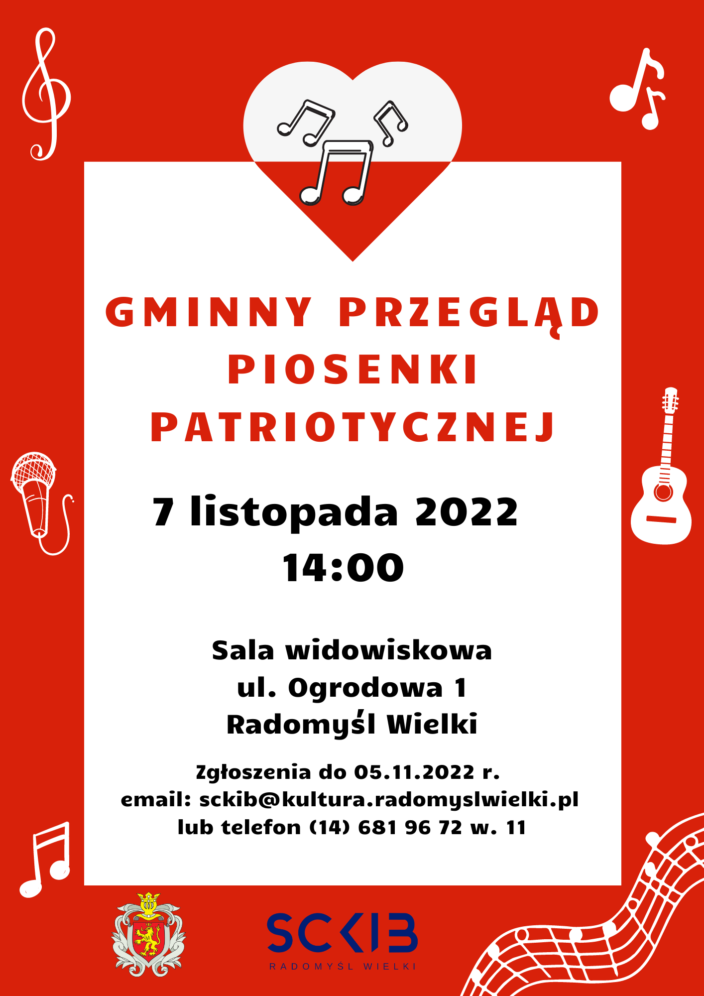 Plakat Gminnego Przeglądu Piosenki Patriotycznej