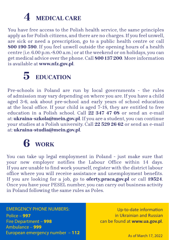 Information for war refugees from Ukraine who crossed the Polish border - page 2