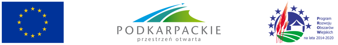 Flaga UE, loga Województwa Podkarpackiego, PROW 2014-2020