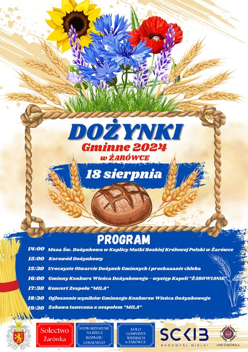 Plakat informacyjny Dożynek Gminnych 2024 r.