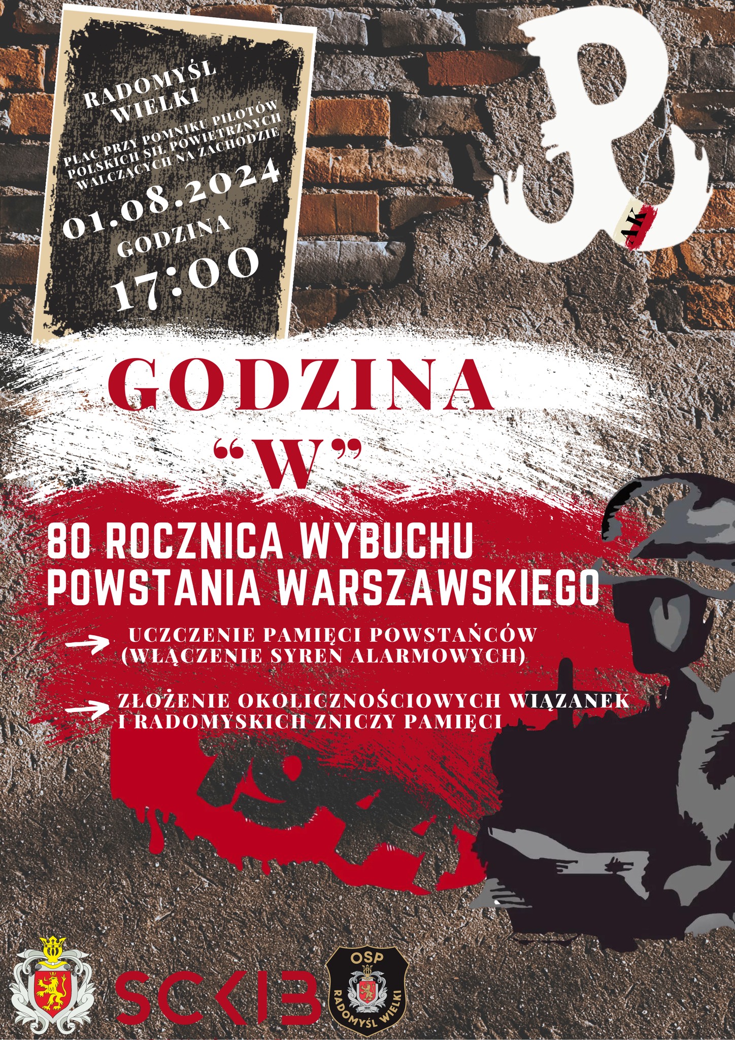 Plakat radomyskich obchodów 80. rocznicy wybuchu Powstania Warszawskiego