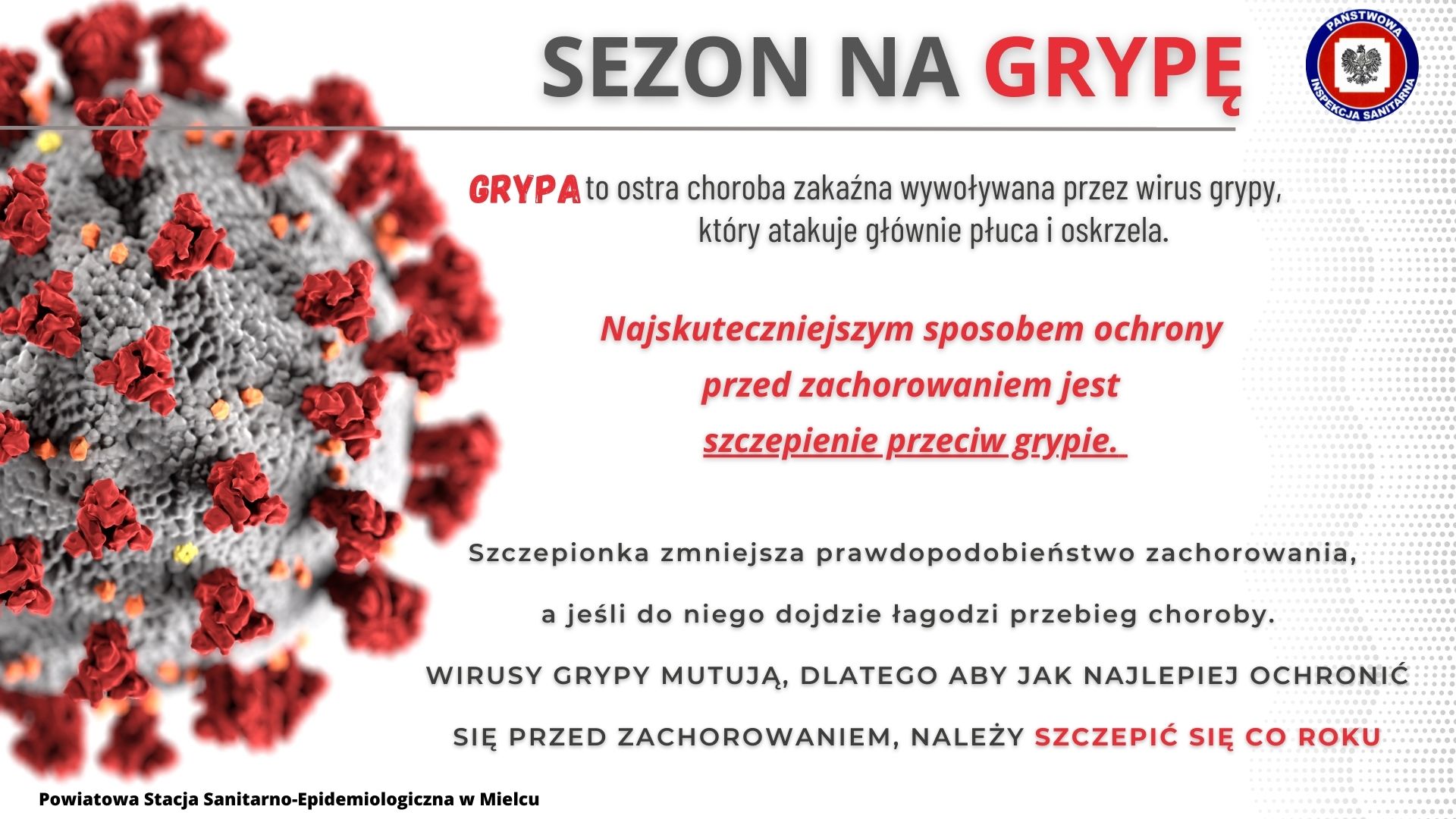 Najskuteczniejszym sposobem ochrony przed zachorowaniem jest sczepienie przeciw grypie