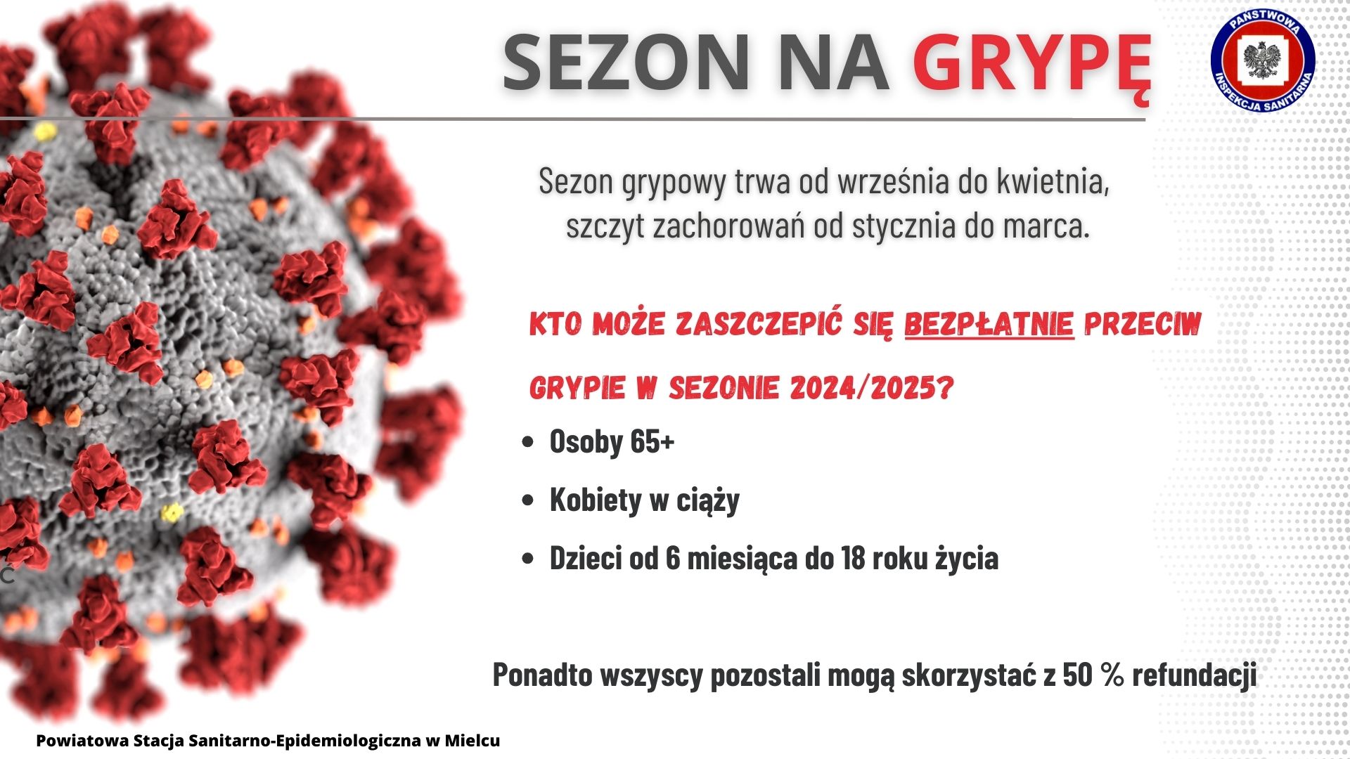 Kto może zaszczepić się bezpłatnie przeciw grypie w sezonie 2024/2025? Osoby 65+ , Kobiety w ciąży, Dzieci od 6 miesięcy do 18 roku życia