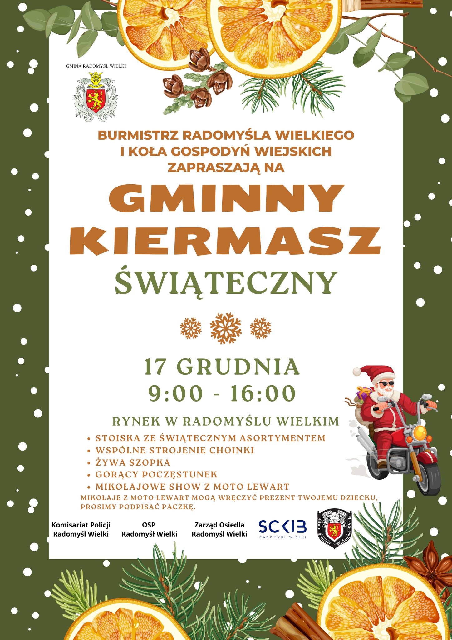 Plakat Kiermaszu Świątecznego w Radomysłu Wielkim