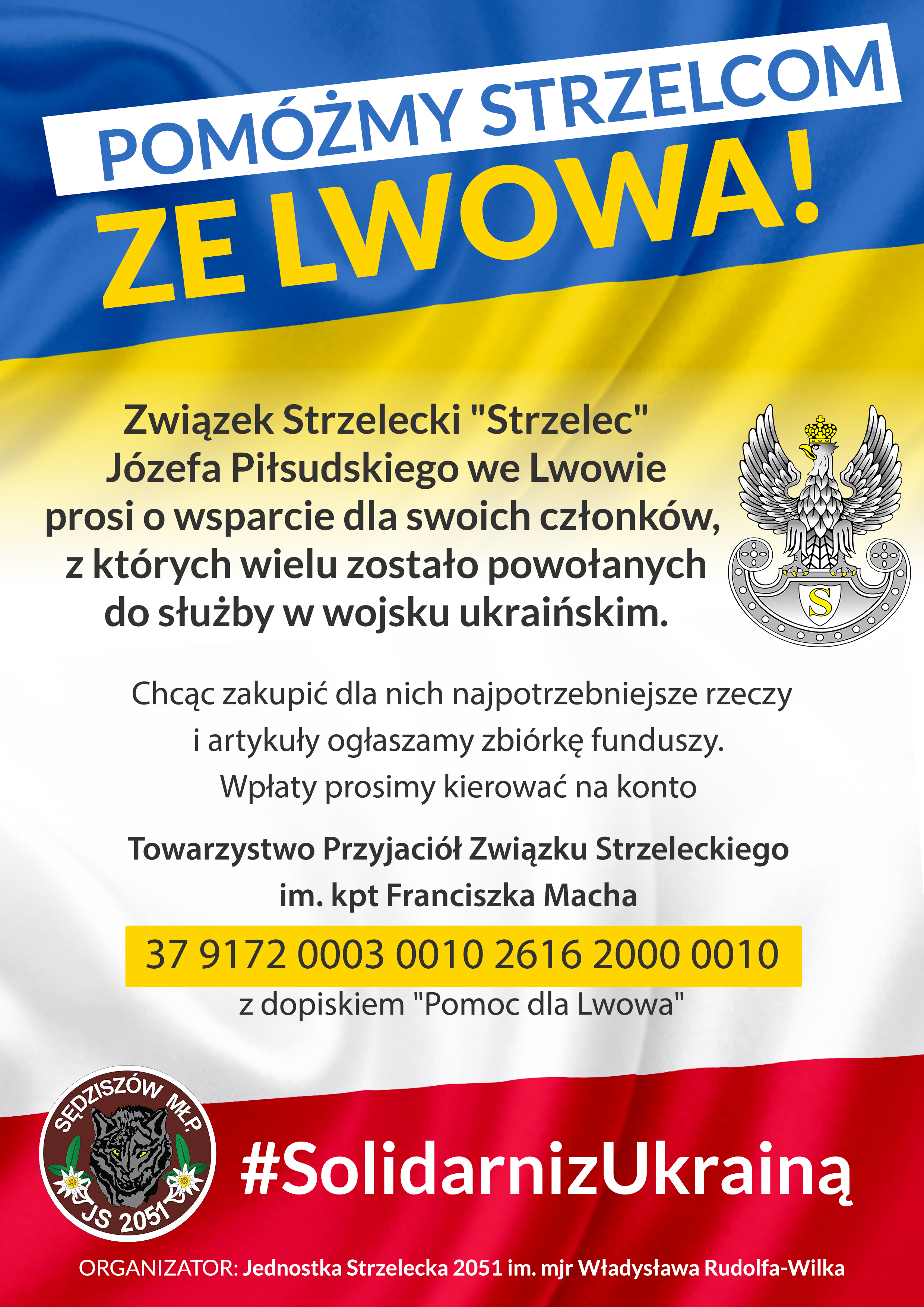apel o pomoc dla związku strzeleckiego ze Lwowa